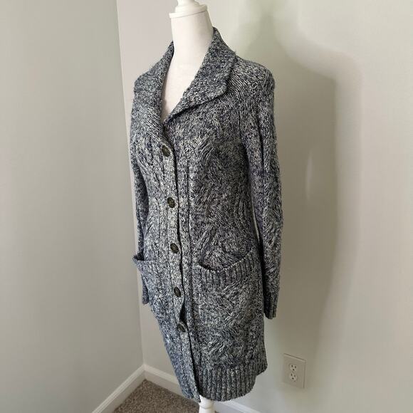 Point Sur J. Crew blue & white knit button front cardigan size XS - Picture 4 of 11